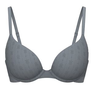 Victoria's Secret Push-Up Bra 32DD Gray Pointelle Logo Perfect Shape NWT